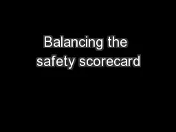 Balancing the safety scorecard