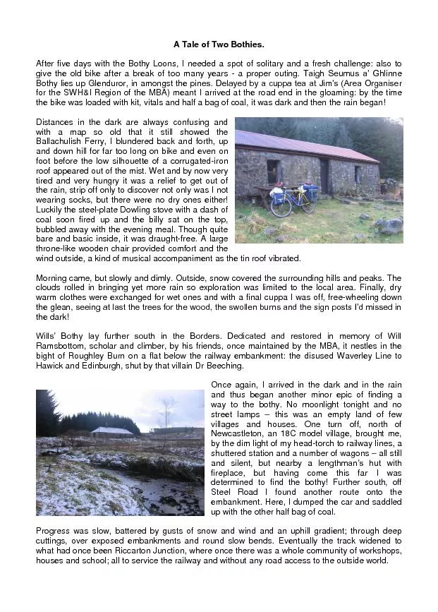 A Tale of Two Bothies