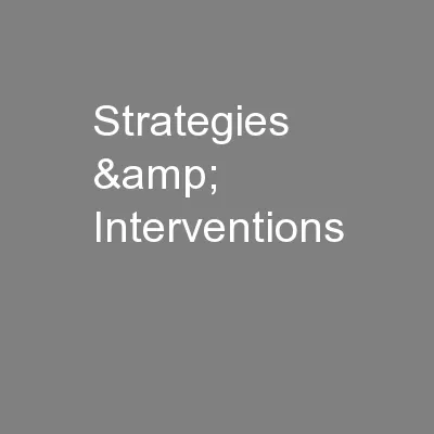 Strategies & Interventions