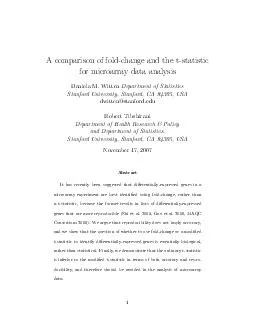 A comparison of foldchange and the tstatistic for microarray data analysis Daniela M