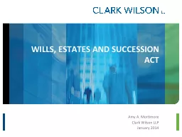 WILLS, ESTATES AND SUCCESSION ACT
