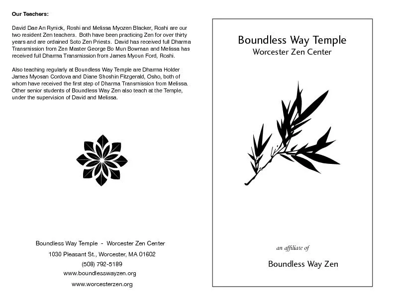 We warmly welcome you to Boundless Way Temple of Worcester MA, a place