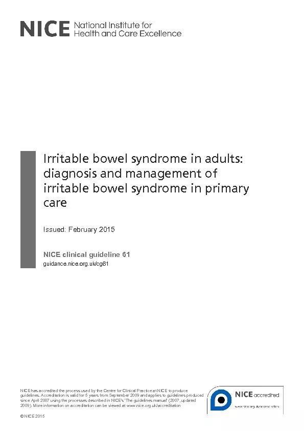 Irritable bowel syndrome in adults: