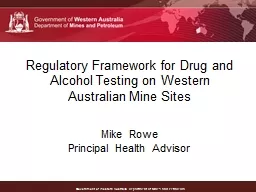 Regulatory Framework for Drug and Alcohol Testing on