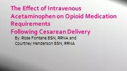 The Effect of Intravenous Acetaminophen on Opioid Medicatio