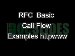 RFC  Basic Call Flow Examples httpwww