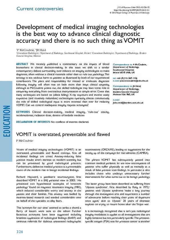Current controversiesVictim of medical imaging technologies (VOMIT) is