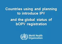 Countries using and planning to introduce IPV