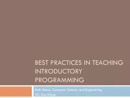 Best practices in teaching introductory programming