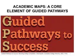 ACADEMIC MAPS: A CORE ELEMENT OF GUIDED PATHWAYS