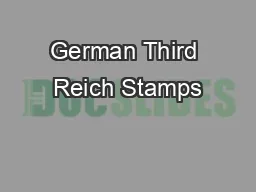 German Third Reich Stamps