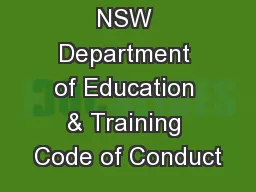 NSW Department of Education & Training Code of Conduct