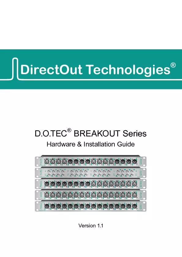 D.O.TEC BREAKOUT SeriesVersion 1.1Hardware & Installation Guide
...