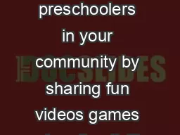 Teach poison prevention to preschoolers in your community by sharing fun videos games