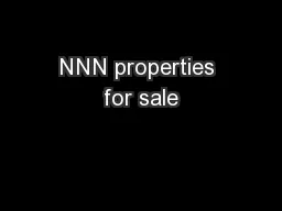 NNN properties for sale