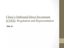 China’s Outbound Direct Investment (CODI)