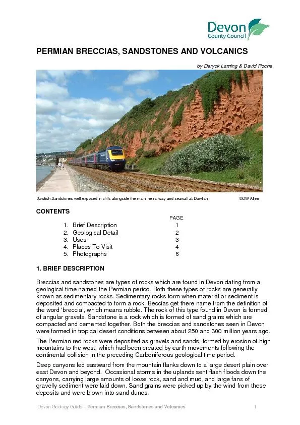 Devon Geology Guide – Permian Breccias, Sandstones and Volcanics