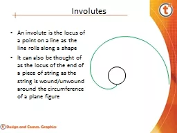An involute is the locus of a point on a line as the line r