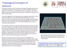 Topological transport of photons