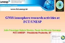 GNSS ionosphere research activities at FCT/UNESP