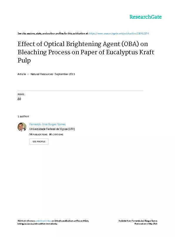 Effect of Optical Brightening Agent (OBA) on Bleaching Process on Pape