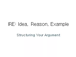 IRE: Idea, Reason, Example