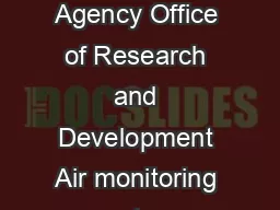 US Environmental Protection Agency Office of Research and Development Air monitoring system
