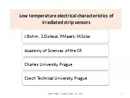 Low temperature electrical characteristics of irradiated st