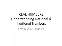 REAL NUMBERS: