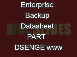 Unitrends Enterprise Backup Datasheet PART  DSENGE www