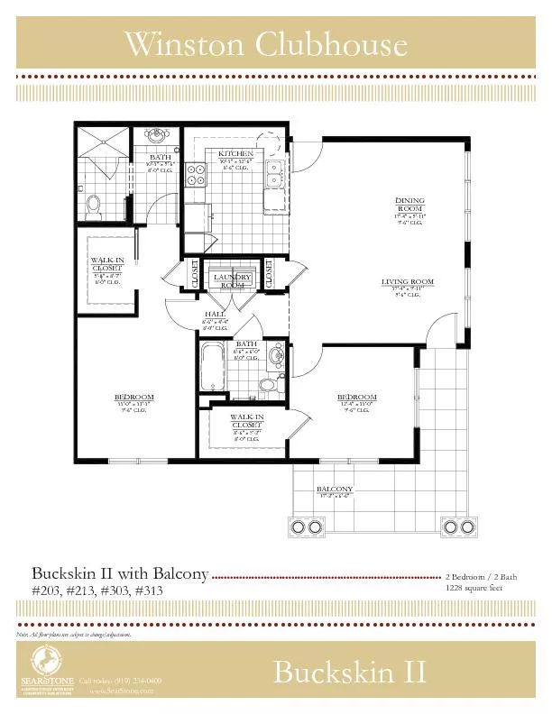 Buckskin IIBuckskin II with Balcony2 Bedroom / 2 Bath1228 square feet#