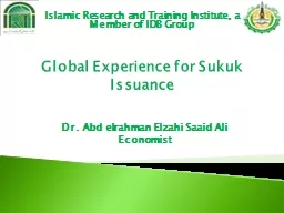 Global Experience for Sukuk Issuance