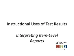 Instructional Uses of Test Results