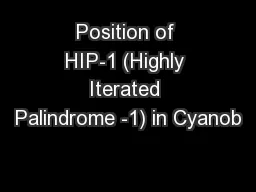 Position of HIP-1 (Highly Iterated Palindrome -1) in Cyanob
