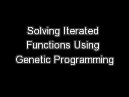 Solving Iterated Functions Using Genetic Programming