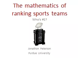 The mathematics of ranking sports teams
