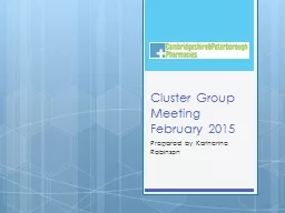 Cluster Group Meeting
