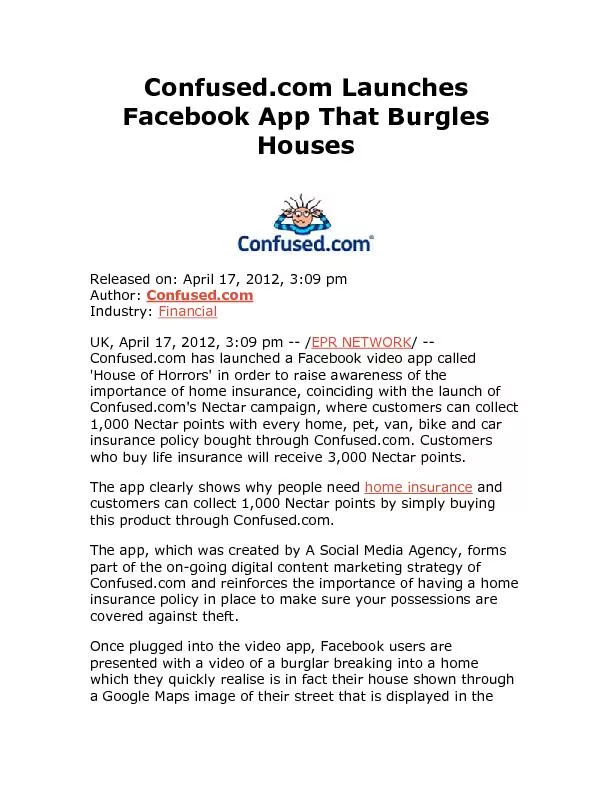 Confused.com Launches Facebook App That Burgles Houses