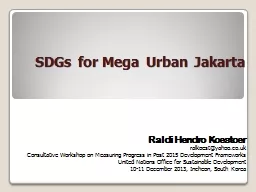 SDGs for Mega Urban Jakarta