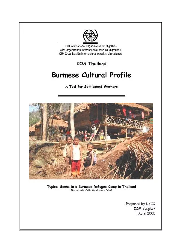 COA ThailandBurmese Cultural Profile A Tool for Settlement Workers 
..
