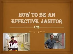 How to be an Effective Janitor