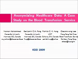 Anonymizing Healthcare Data: A Case Study on the Blood Tran