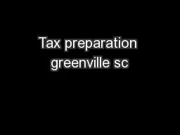 Tax preparation greenville sc