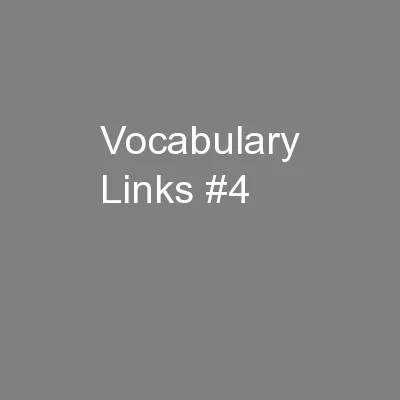 Vocabulary Links #4