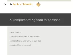 A Transparency Agenda for Scotland