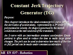 Constant Jerk Trajectory Generator