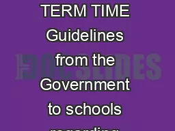 LANGAR CHURCH OF ENGLAND PRIMARY SCHOOL OLIDAYS IN TERM TIME Guidelines from the Government