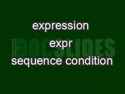 expression expr sequence condition