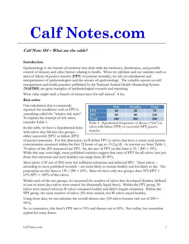 Calf Notes.com