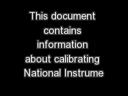 This document contains information about calibrating National Instrume